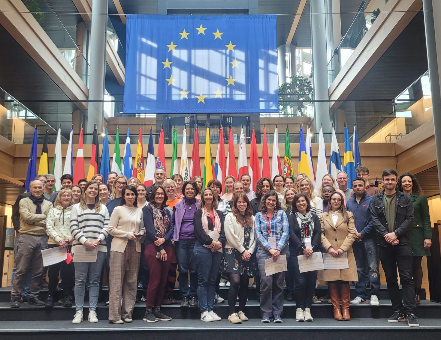 Group photo in the European Parliament in Strasbourg 