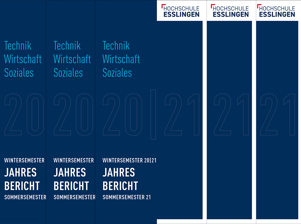 Titelansicht Jahtresbericht 2020|21 der Hochschule Esslingen.
