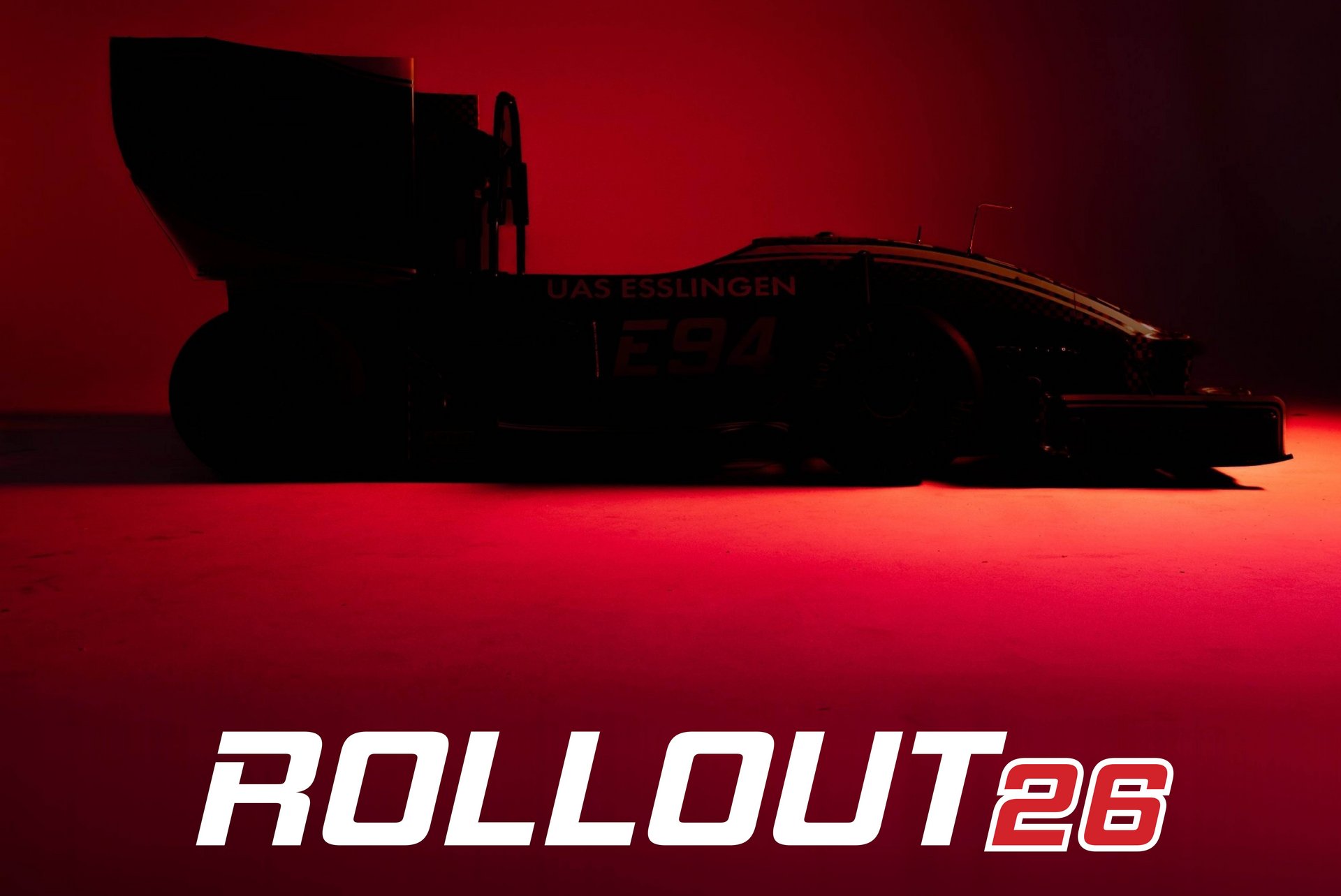 Plakat mit einem Rennwagen mit dem Titel "Rollout"