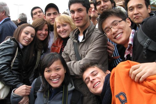 An international group of students male and female