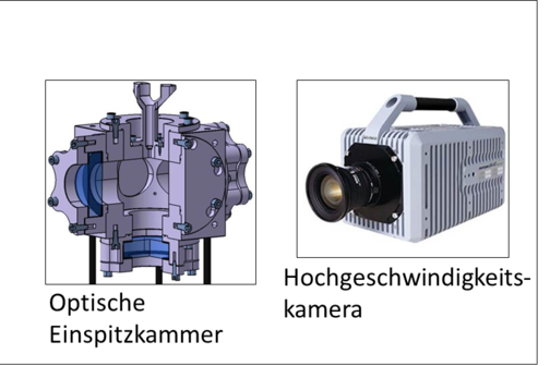 Lab equipment: on the left, optical injection camera and on the right, high-speed camera SA-X2,  Photo Lab Automotive Powertrain