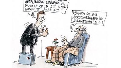 Eine Karikatur von zwei Männern 