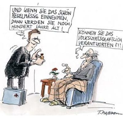 Eine Karikatur von zwei Männern 