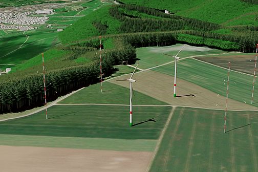 Digitales Modell eines Windparks