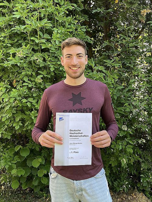 Student Jens Mergenthaler gewinnt die DHM und tritt in China bei den