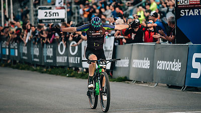 Leistungssportler Luca Schwarzbauer auf der Zielgeraden.