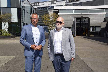 Rektor Professor Wolfmaier und Professor Klement