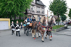 Kutsche beim Kandelmarsch der Hochschule Esslingen