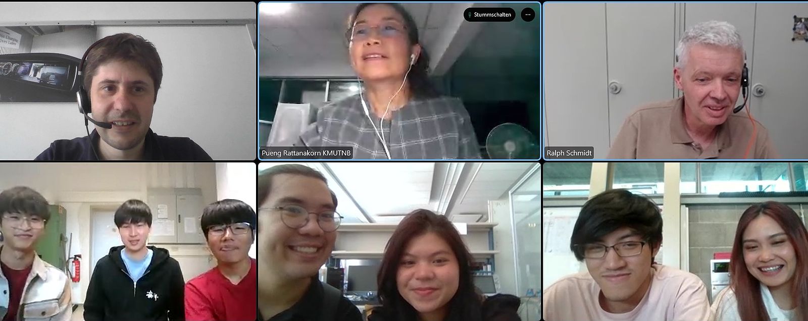 Screenshot von einer Videokonferenz mit Studierenden und Lehrenden