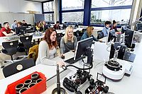 Students in the laboratory of the Faculty of Management and Technology