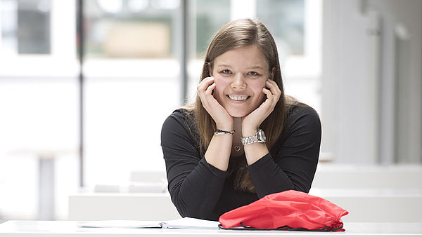 A student is waiting for her job interview 