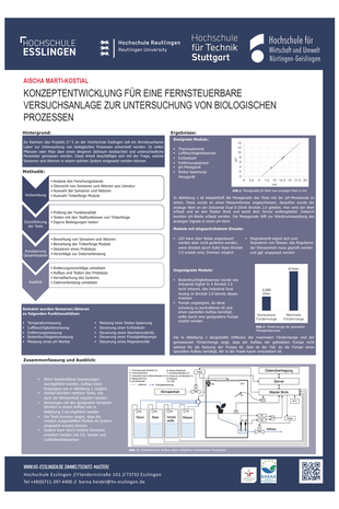 Poster zum Thema: Konzeptentwicklung für eine fernsteuerbare Versuchsanlage zur Untersuchung von biologischen Prozessen, Inhalte über pdf-Download