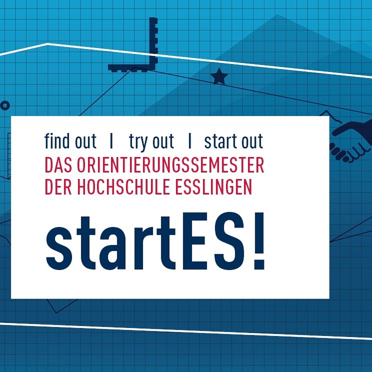Grafik mit Text: Orientierungssemester startES!