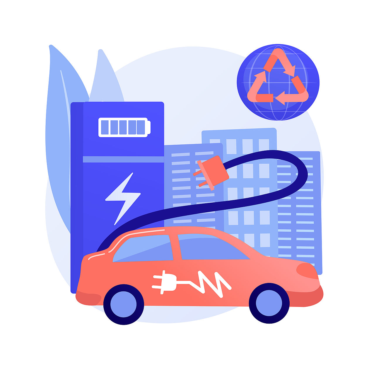 Charging station abstract concept vector illustration.