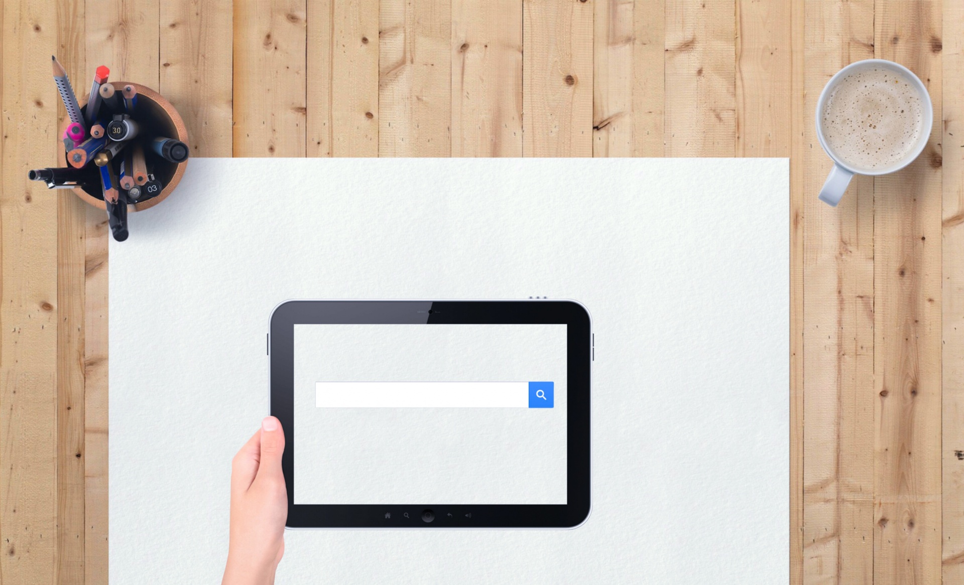 Tablet mit Suchfeld