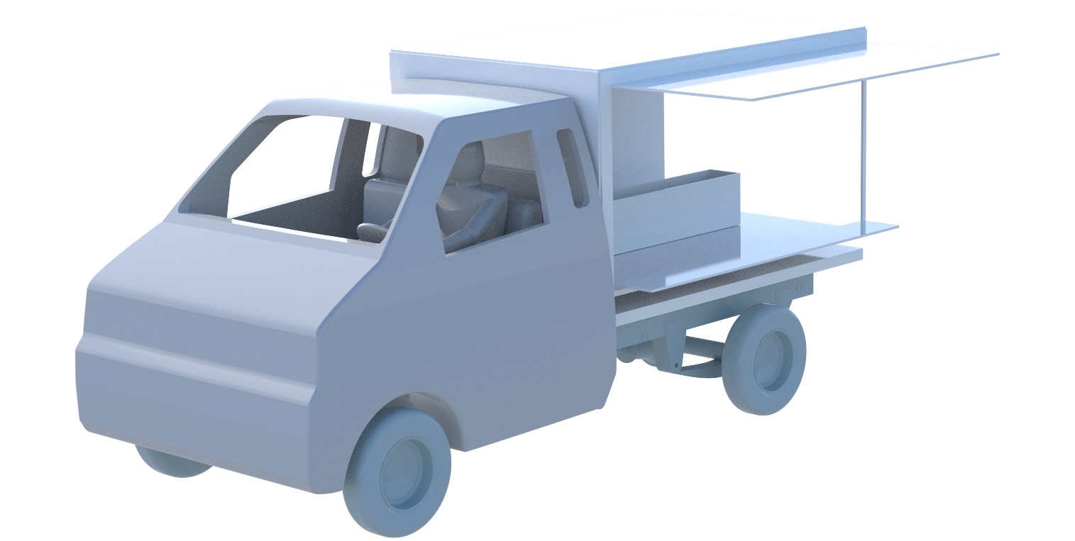 Gezeichnetes Modell eines Fahrzeugs
