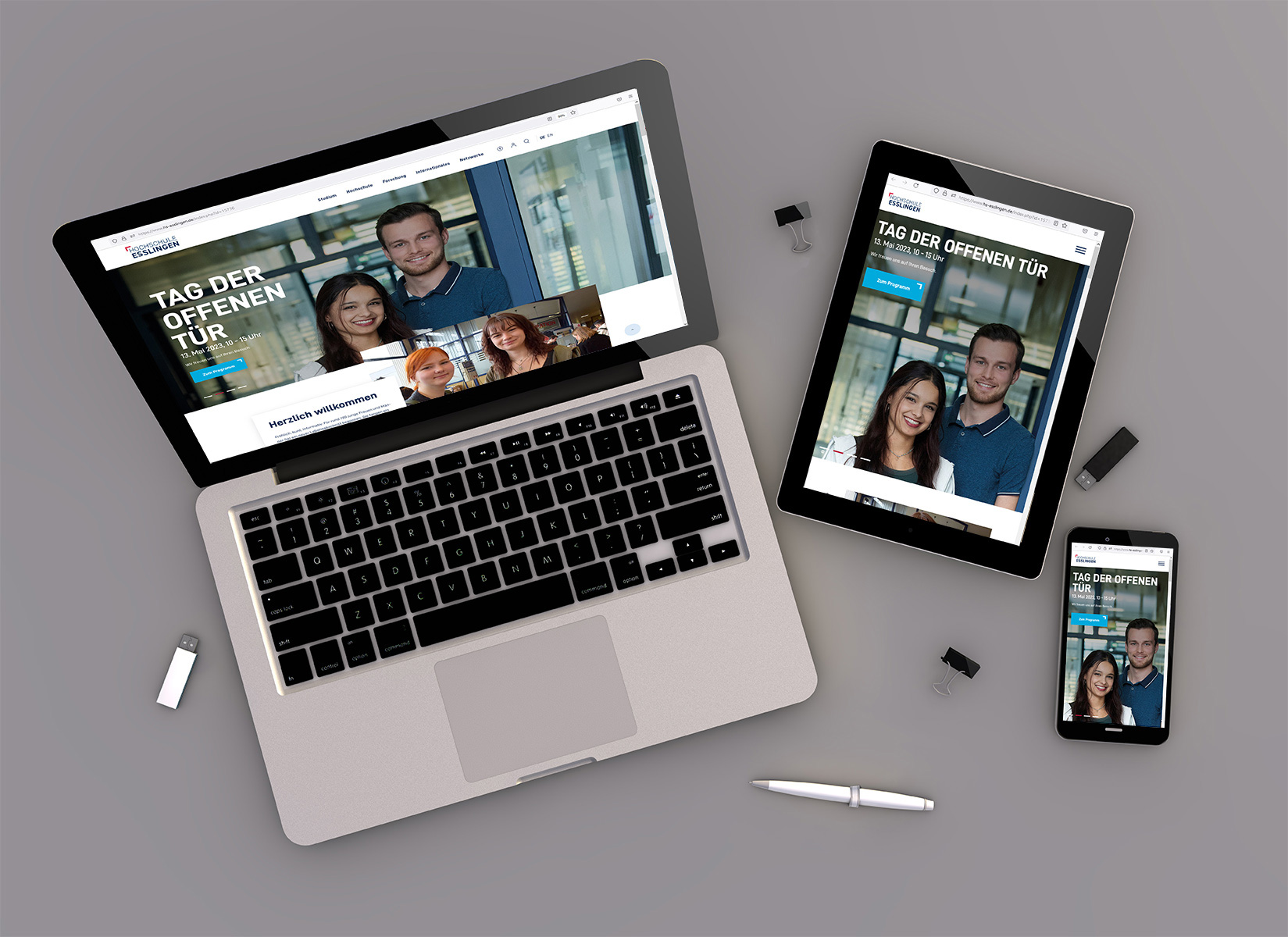 Neues Design des Internet-Auftritts der Hochschule Esslingen