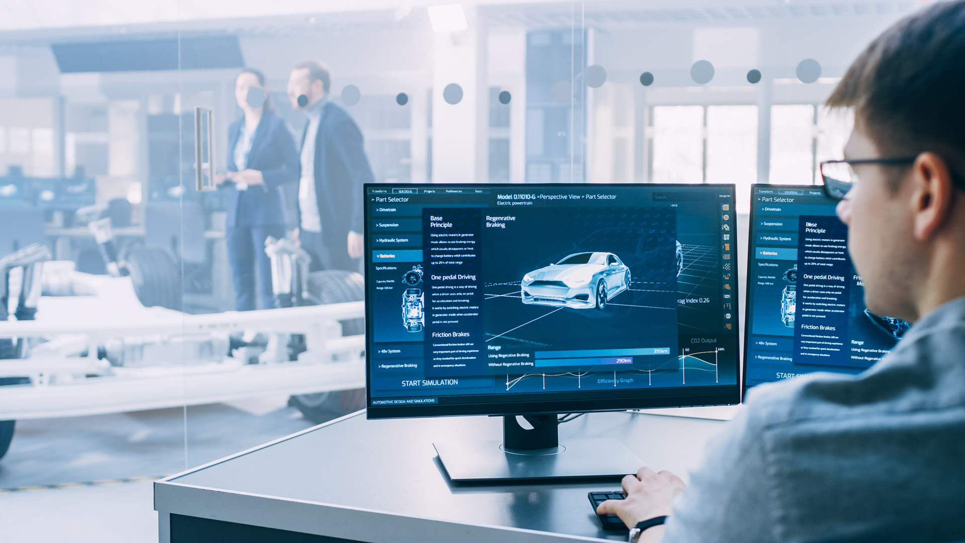 Ingenieur des Studiengangs Fahrzeugsysteme im Job. 